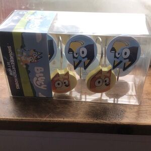 Lucy Blue and Yellow Cartoon Character Shower Curtain Hooks